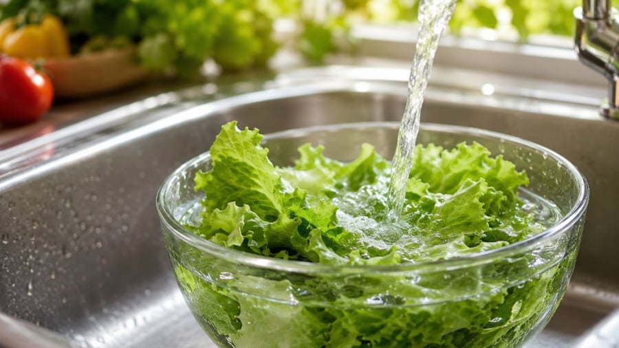 Ngâm rau nước muối không sạch như nhiều người mong muốn