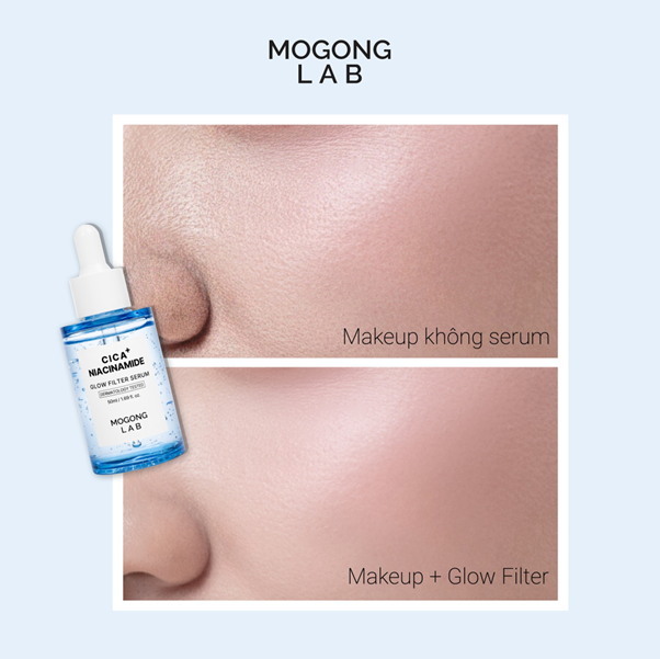 Hiệu ứng trước và sau khi sử dụng Glow Filter Serum
