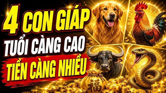 4 con giáp tuổi càng cao Tiền càng nhiều, số 1 thêm Lộc từ con cái