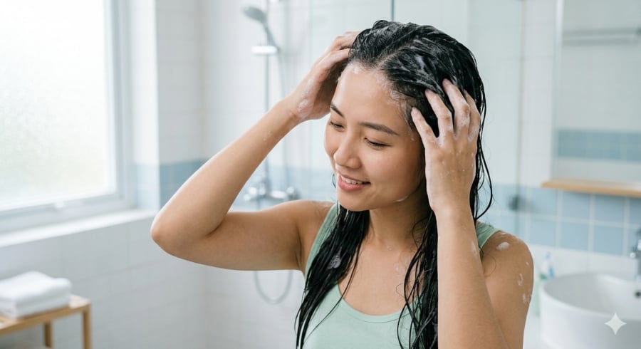 Chỉ thêm một chút muối vào dầu gội, nhiều người bất ngờ vì tóc sạch lâu và giảm bết rõ rệt.
