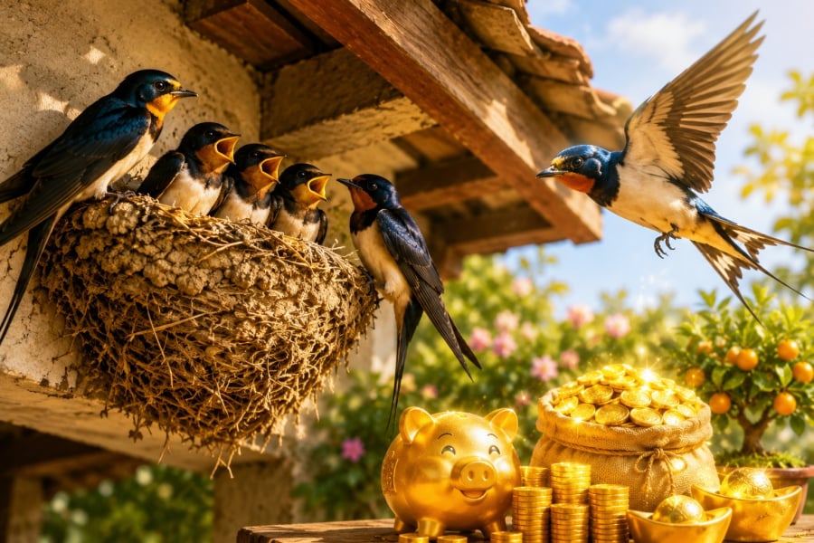 Nhà có loài chim này làm tổ dưới mái không giàu cũng chẳng thiếu Tiền