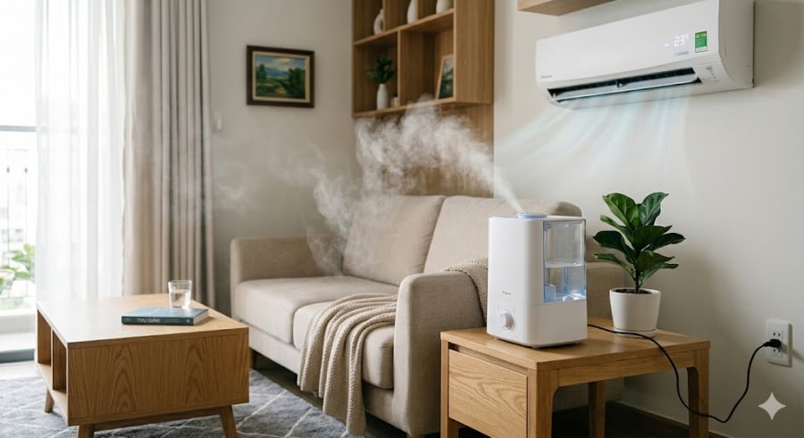Đặc trưng của điều hòa là làm giảm nhiệt độ đồng thời rút bớt độ ẩm trong không khí. 