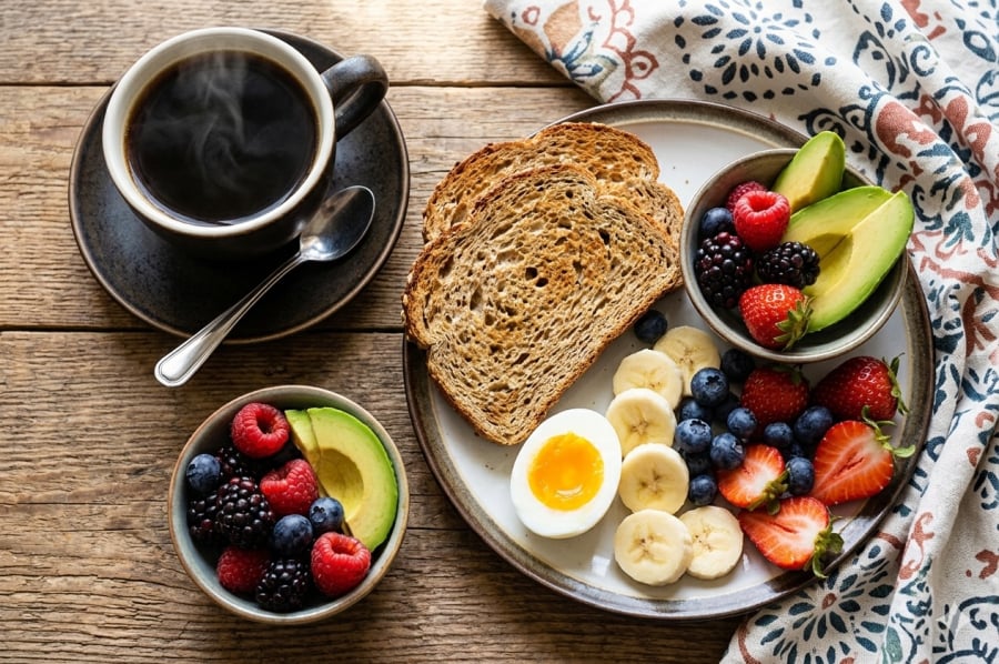 Uống cà phê sau bữa sáng nhẹ được nhiều chuyên gia khuyến nghị để cơ thể hấp thu caffeine hiệu quả hơn.