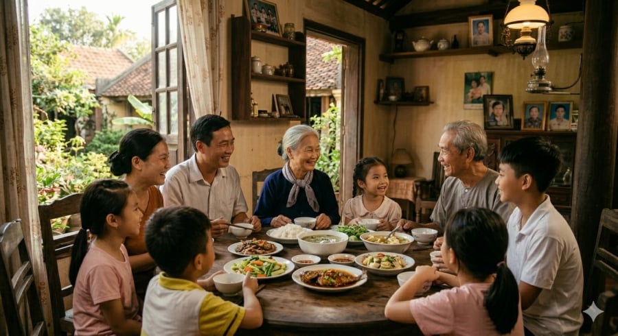 Những khoảnh khắc sum họp giản dị đôi khi là món quà quý giá nhất đối với cha mẹ tuổi xế chiều.