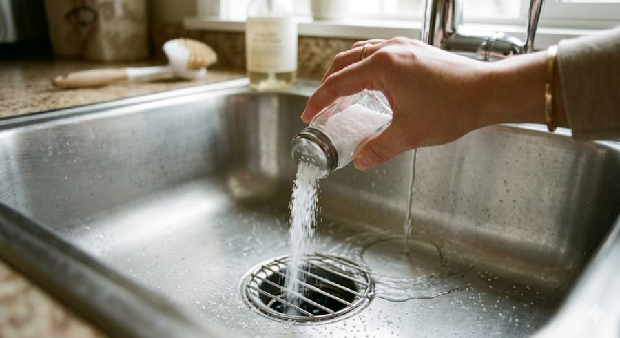 Nếu đường ống nhà bạn chỉ bị tắc nghẽn nhẹ hoặc có mùi hôi, bạn có thể áp dụng ngay quy trình xử lý siêu tốc với muối và nước sôi.