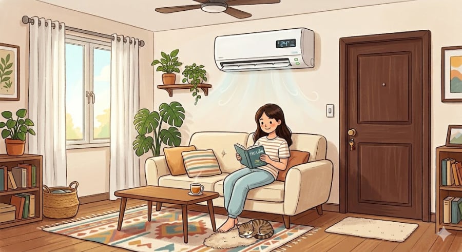 Nhiều người cho rằng càng đóng kín phòng thì điều hòa càng hoạt động hiệu quả. 