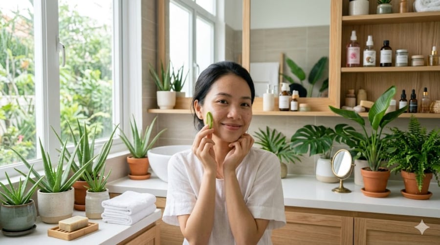Chỉ cần áp dụng đúng công thức dưới đây, gel nha đam sẽ biến thành loại kem dưỡng thượng hạng, giúp làn da thô ráp, xỉn màu trở nên căng mướt, trắng mịn và mờ hẳn vết nám sạm một cách an toàn tại nhà.    