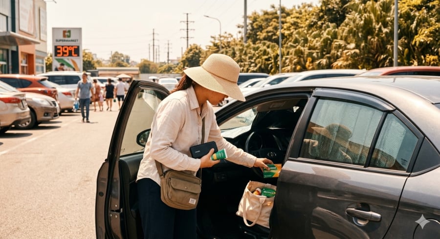 Mang theo các vật dụng nhạy cảm với nhiệt khi rời xe là cách đơn giản giúp bảo vệ tài sản và hạn chế những rủi ro không mong muốn.
