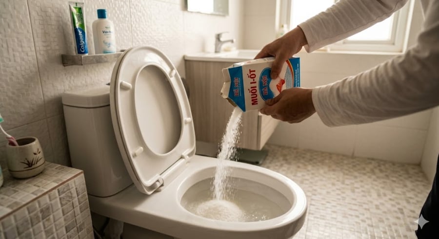 Nghe có vẻ lạ lùng, nhưng chỉ với một nắm muối ăn sẵn có trong căn bếp, bạn có thể giải quyết được hàng loạt rắc rối cứng đầu trong nhà vệ sinh.