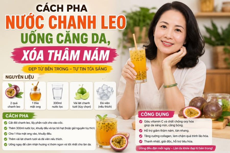 Trong những năm gần đây, nước chanh leo ngày càng được yêu thích bởi chứa nhiều vitamin, chất chống oxy hóa và khoáng chất có lợi cho làn da.     