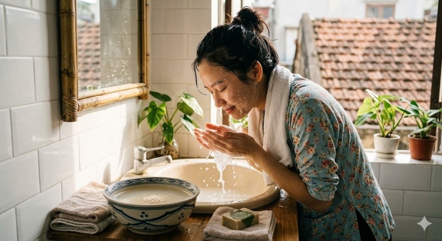 Các nghiên cứu khoa học đã chỉ ra rằng, phần tinh bột cám gạo hòa tan trong nước vo gạo chứa một lượng dưỡng chất khổng lồ tốt cho cấu trúc da.