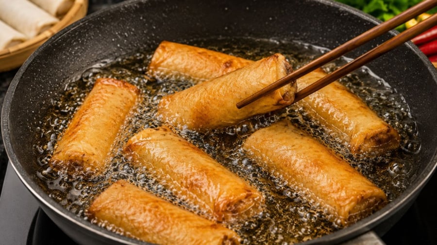 Rán nem hai ʟửa sẽ giúp nem ngon hơn