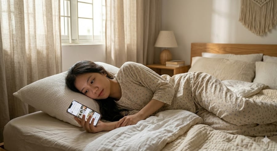 Việc nhìn chằm chằm vào ánh sáng màn hình trong bóng tối ở góc nghiêng làm tăng áp lực nhãn cầu, gây khô mắt, mỏi mắt, căng tức thần kinh thị giác.