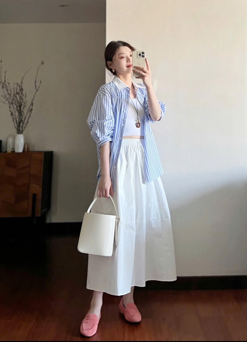 Đây là kiểu chân váy phù hợp với nhiều độ tuổi và có thể diện trong nhiều hoàn cảnh khác nhau.