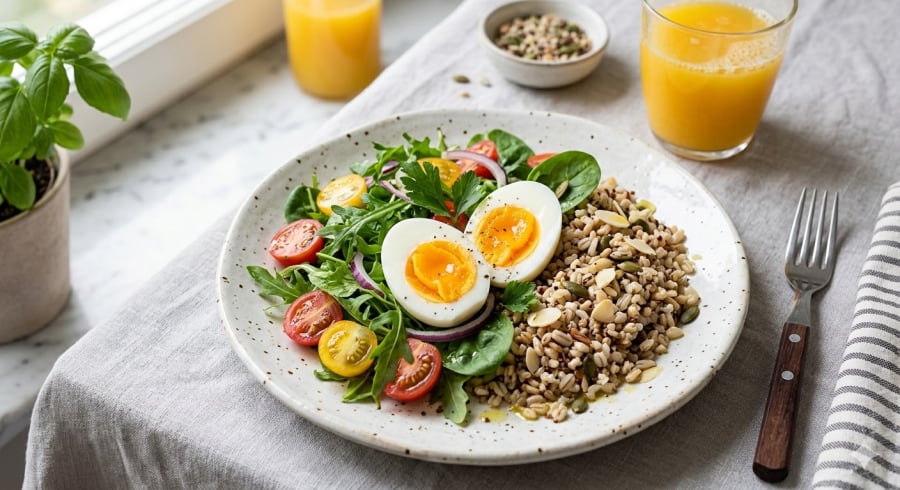 Ăn cả quả trứng giúp cơ thể nhận được đầy đủ protein từ lòng trắng và vitamin, khoáng chất từ lòng đỏ.