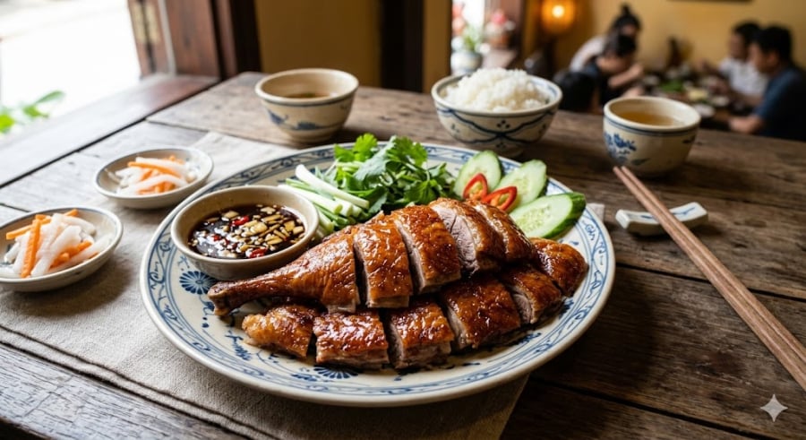 Những con vịt quay ven đường với màu sắc bắt mắt đôi khi được nhổ lông bằng nhựa đường công nghiệp. 