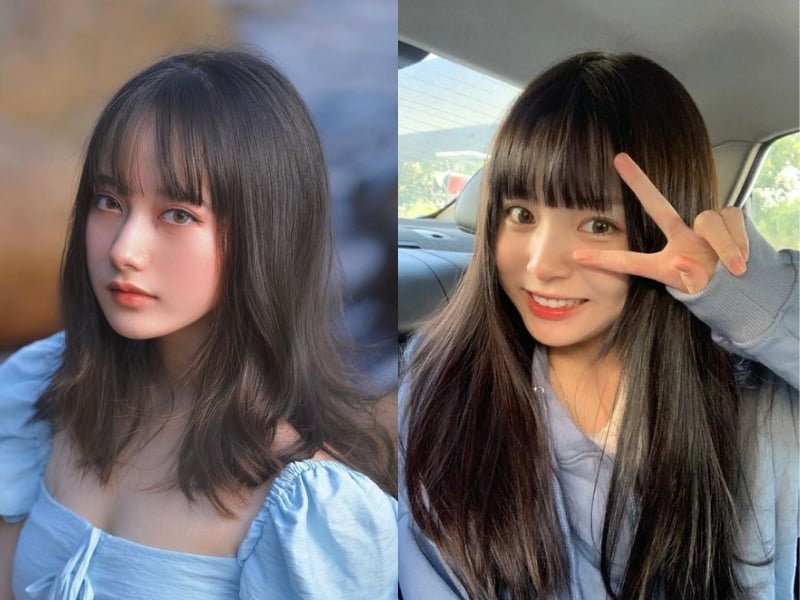 Kiểu mái này thường được cắt sâu từ đỉnh đầu, tạo độ dày rõ rệt và khung tóc cân đối cho gương mặt.