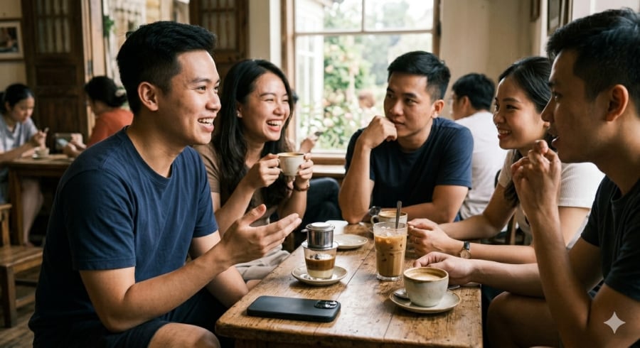 Úp điện thoại đôi khi là cách thể hiện sự ưu tiên cho cuộc trò chuyện trực tiếp thay vì thế giới số.