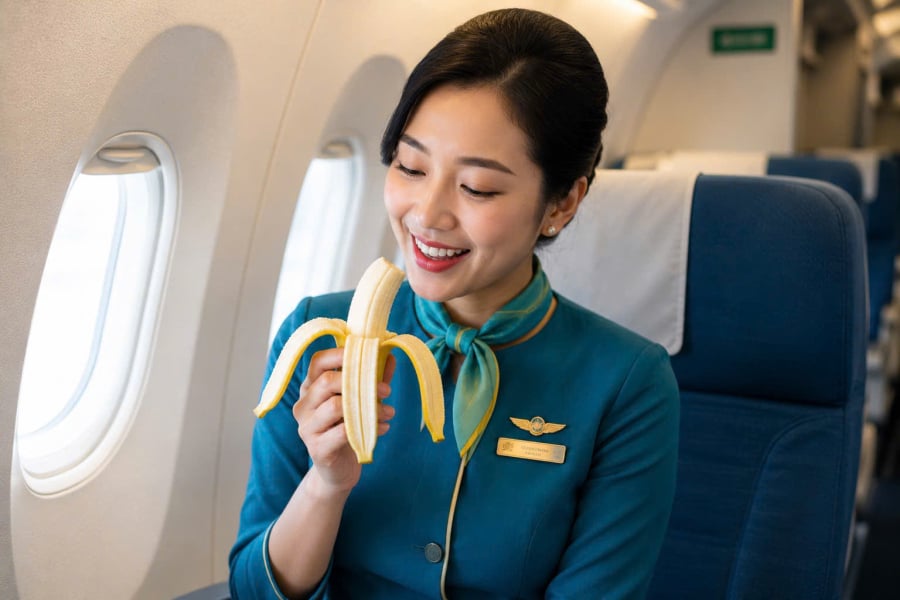 Vì sao nữ tiếp viên thường mang theo chuối khi bay