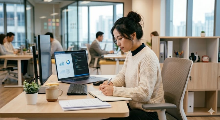 Ngồi làm việc liên tục trong nhiều giờ mà không nghỉ ngơi là 