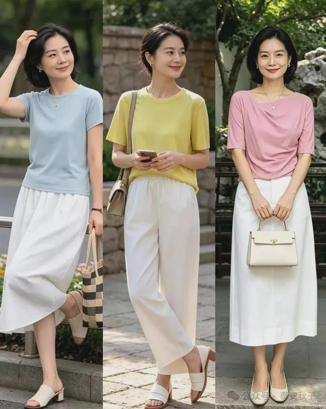 Các tông màu nhẹ nhàng như hồng phấn, xanh pastel, vàng kem hay xanh bạc hà không chỉ giúp tổng thể trang phục trở nên sinh động mà còn mang lại hiệu ứng trẻ hóa đáng kể. 