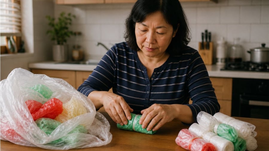 Nhiều người không muốn vứt đi những túi nilon
