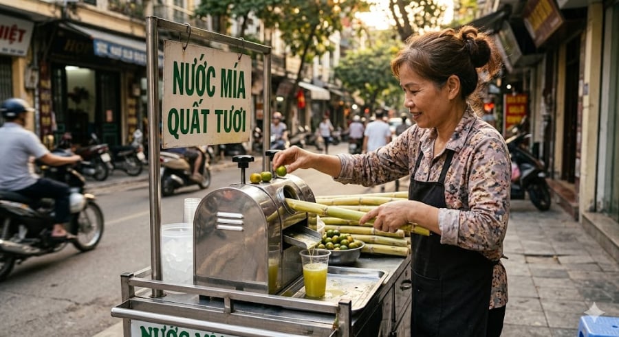 Nước mía tươi sau khi ép thường có một mùi ngai ngái rất riêng từ vỏ và thân cây mía.
