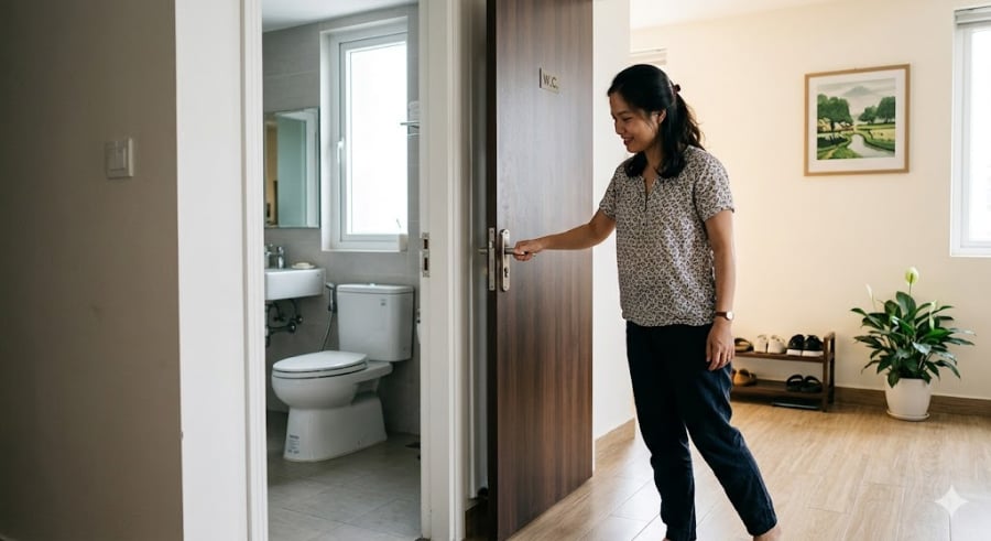 Nhiều người có thói quen mở cửa nhà vệ sinh sau khi sử dụng để 