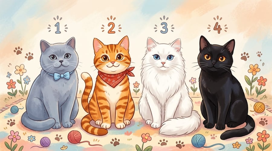 Hãy chọn một chú mèo khiến bạn muốn nuôi nhất. Lựa chọn theo cảm nhận đầu tiên được cho là có thể phản ánh phần nào tính cách và kiểu người phù hợp với bạn.