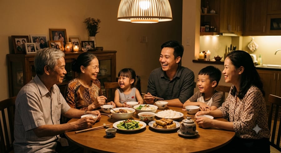 Những cuộc trò chuyện giản dị trong bữa cơm có thể góp phần nuôi dưỡng sự gắn kết giữa các thành viên trong gia đình.