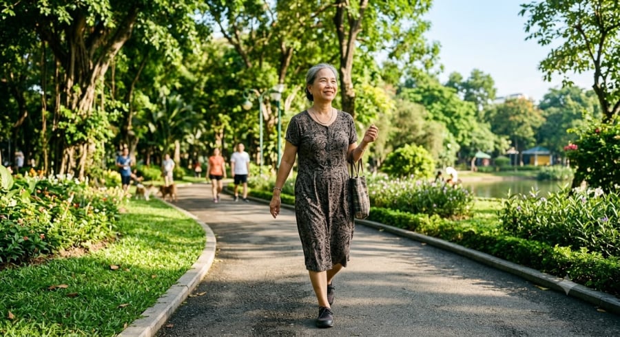 Duy trì lối sống lành mạnh, vận động đều đặn và cân bằng cảm xúc là những yếu tố giúp phụ nữ trung niên giữ gìn sức khỏe và vẻ ngoài tươi tắn.