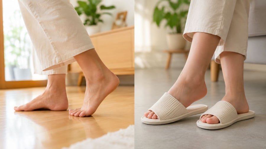 Bạn thường đi chân trần hay đi dép khi ở trong nhà?