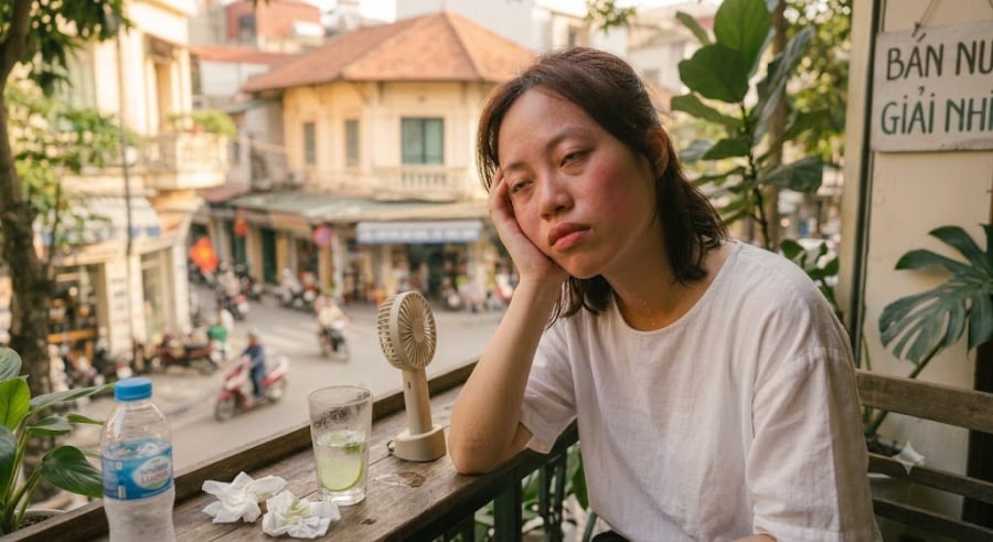 Việc nốc cạn một chai nước đá khi vừa đi nắng về khiến mạch máu đang giãn nở co lại đột ngột, gây sốc nhiệt, tức ngực, tim đập nhanh.