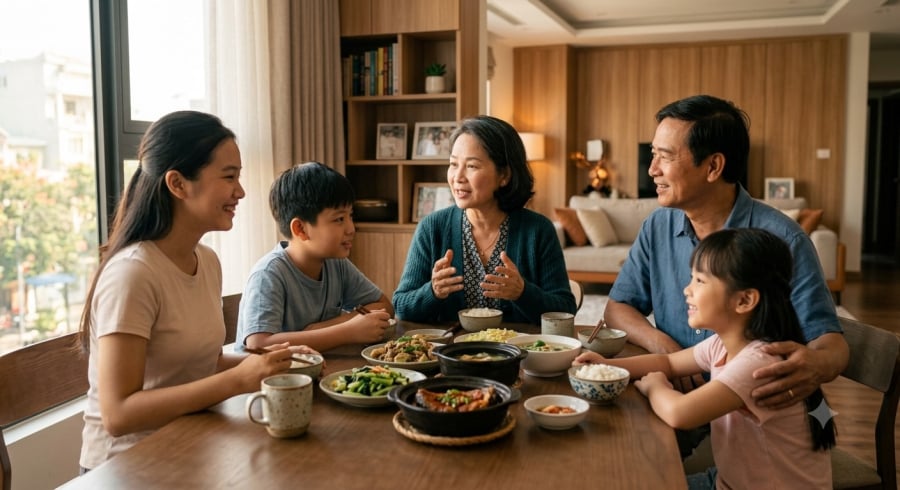 Những cuộc trò chuyện chân thành và sự lắng nghe có thể giúp các thành viên gắn kết hơn trong cuộc sống gia đình.