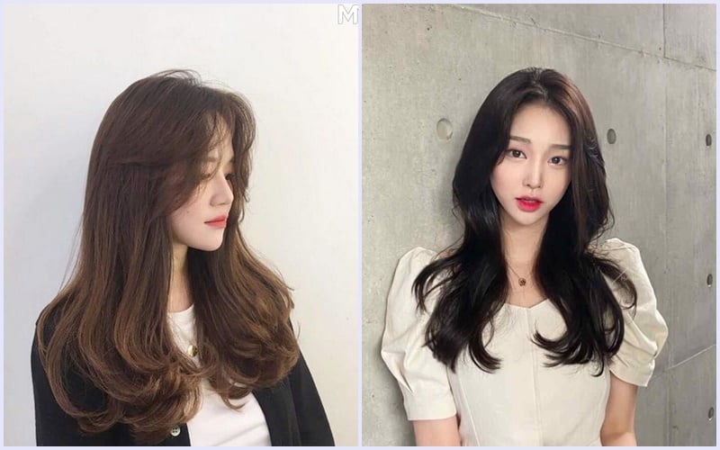  Phần mái được uốn cong nhẹ theo hình chữ S, ôm dọc hai bên khuôn mặt, giúp che bớt phần gò má hoặc xương hàm