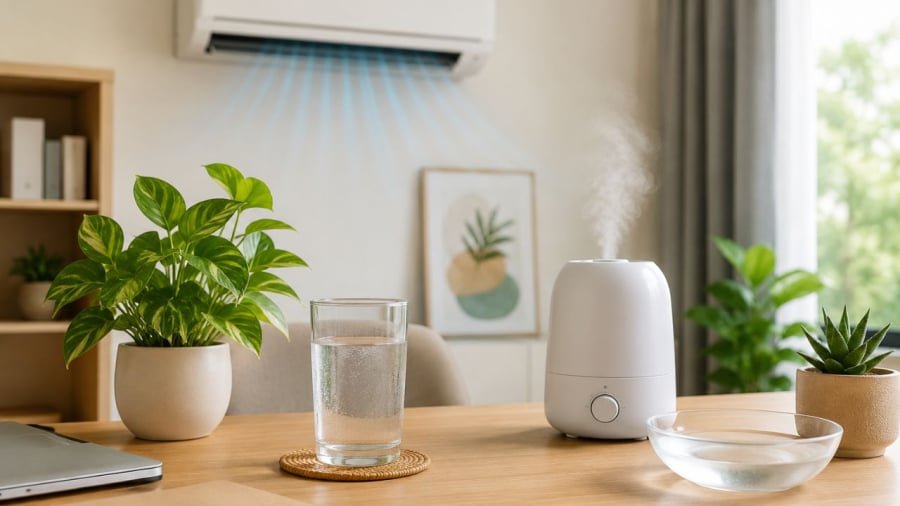 Để giảm sự khô hanh của phòng điều hòa thì đặt những thứ này vừa đơn giản vừa rẻ tiền