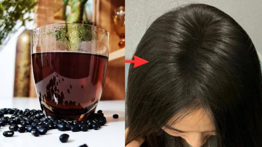 Uống nước đậu đen đúng cách giúp nuôi dưỡng mái tóc từ bên trong, làm tóc chắc khỏe và đen hơn.