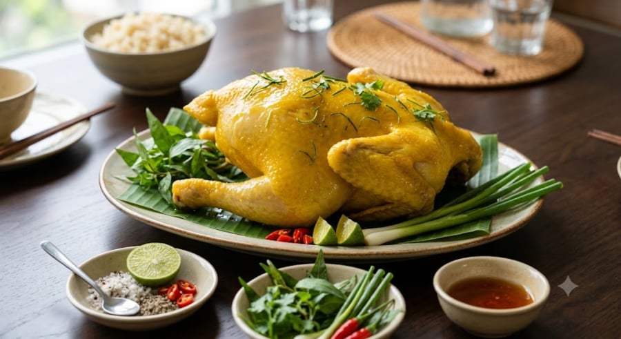 Trước khi luộc, bạn hãy dùng một chút bột nghệ tươi (hoặc nghệ giã lấy nước cốt) trộn cùng với mỡ gà đã rán hoặc một ít dầu ăn. 