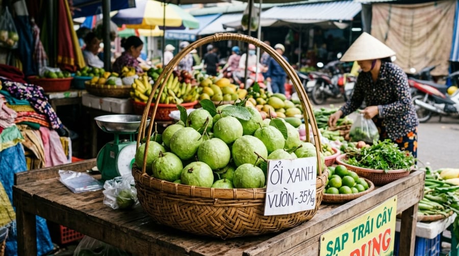 Ổi đang vào mùa với giá thành hợp lý, là nguồn cung cấp vitamin C và chất xơ đáng chú ý.