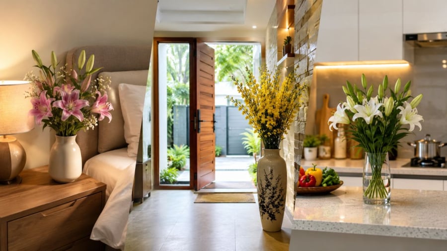 Ba vị trí này không nên để bình hoa