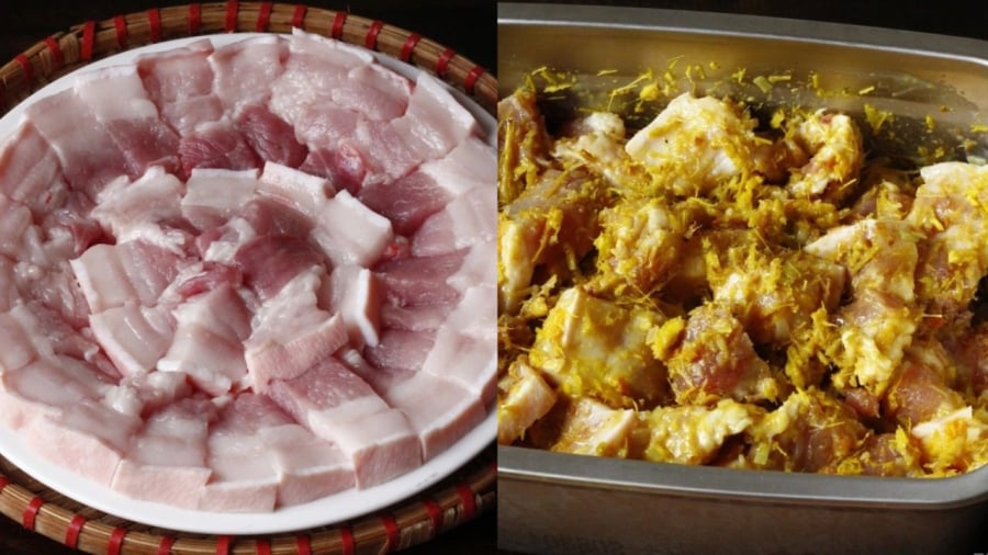 Thịt ba chỉ ướp riềng mẻ là món ăn dân dã, không khó chế biến.