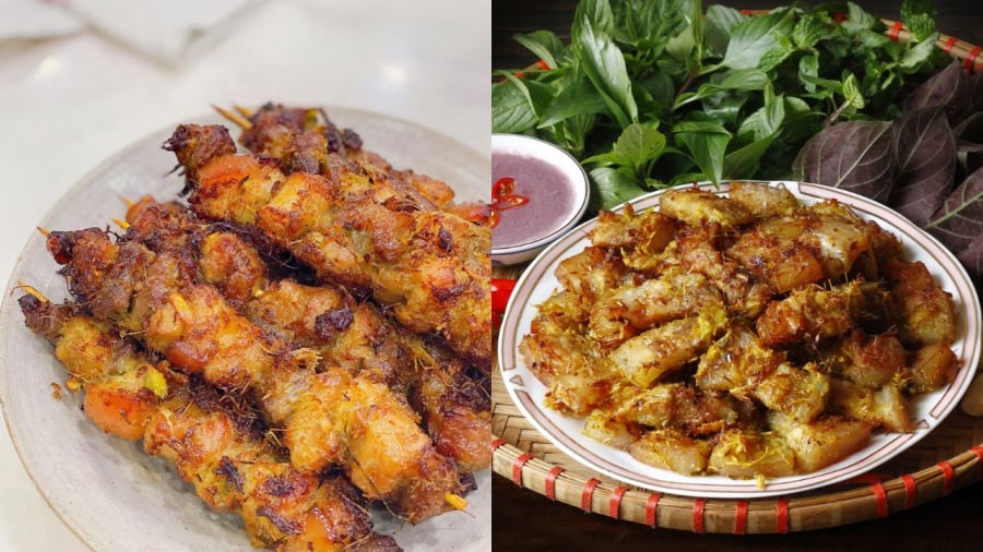 Thịt ba chỉ ướp riềng mẻ có hương thấp đặc trưng, vô cùng hấp dẫn.
