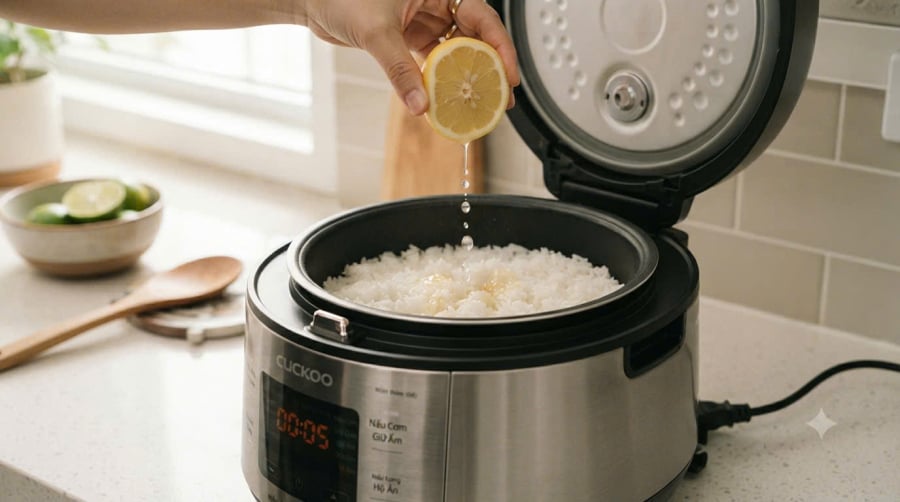 Vắt vài giọt chanh vào nấu cơm 