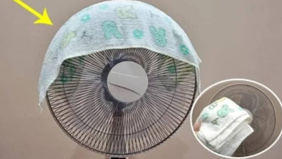 Đắp khăn ẩm vào quạt 