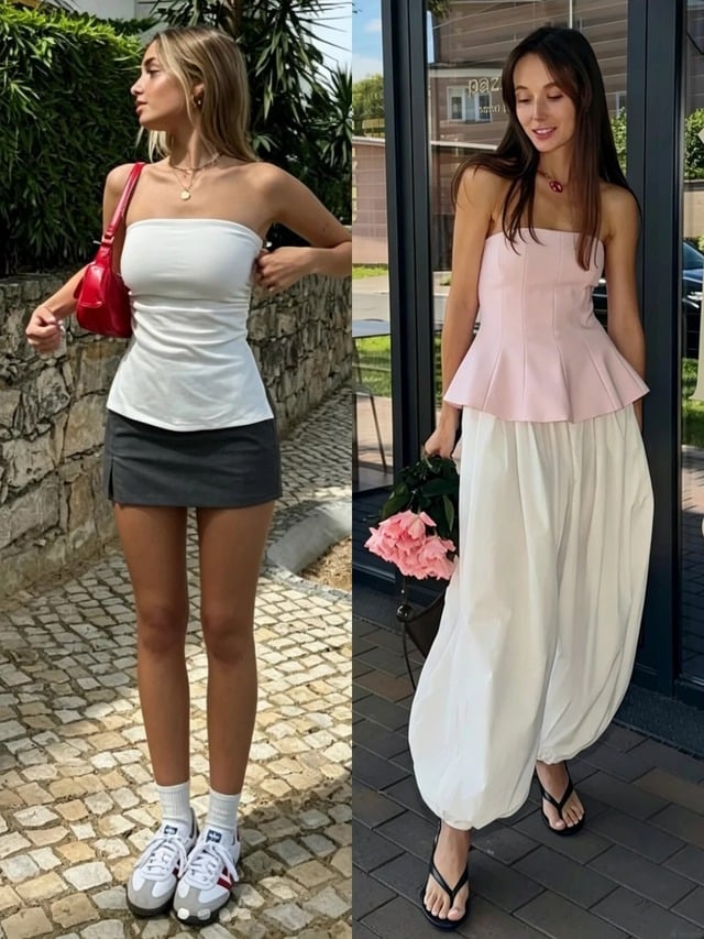 Bên cạnh kiểu dáng, màu sắc cũng góp phần giúp áo quây peplum trở nên nổi bật trong mùa hè.