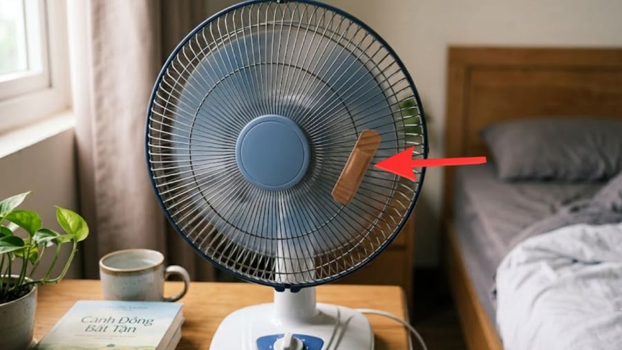 Nhỏ vài giọt dầu gió vào miếng urgo rồi dán lên quạt sẽ giúp mang lại cảm giác dịu mát, dễ chịu và tăng khả năng đuổi côn trùng trong phòng.