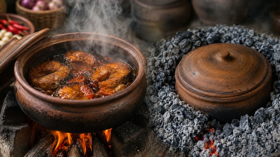 Kho cá nên mở vung là một mẹo để cá săn chắc và thơm ngon