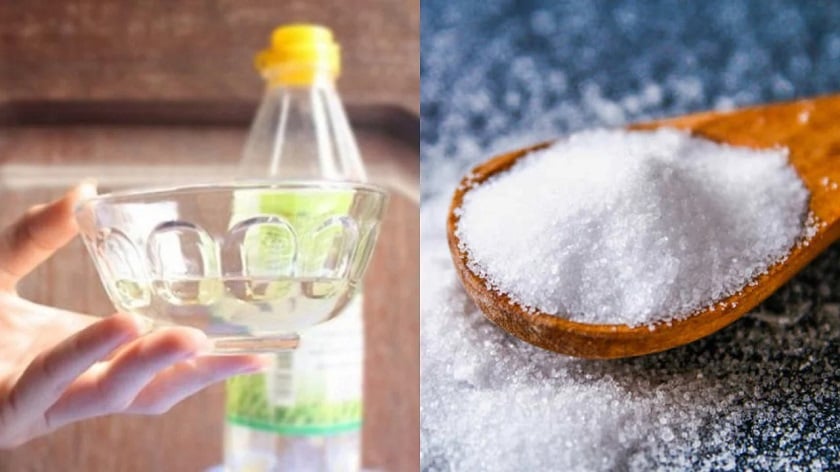 Trộn muối với giấm trắng 
