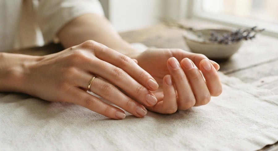 Bàn tay móng tay sạch sẽ 