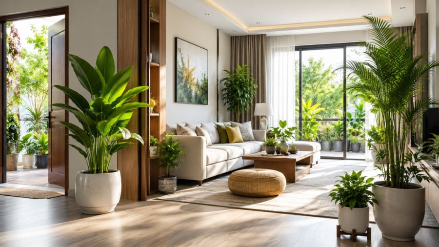 Đặt cây cảnh đúng vị trí giúp tăng sinh khí và thẩm mỹ cho ngôi nhà